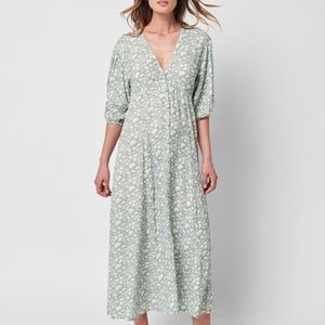 Like New Faherty Havana Midi Dress in Smoke Echo Floral - XS